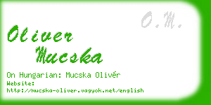 oliver mucska business card