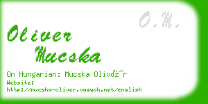 oliver mucska business card